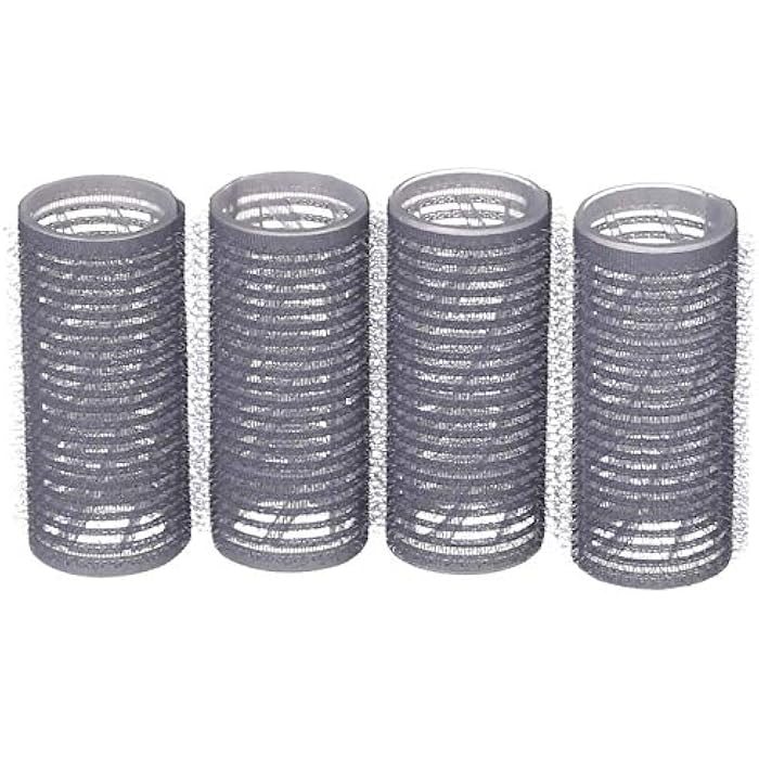 Titania Bur Hair Curlers Rollers, 4 Pieces - No Heat & Chemical Proof Clampless Hair Curling Barrels For Styling Natural Hair & Wigs - Heatless Overnight Curls & Waves 25 mm Grey